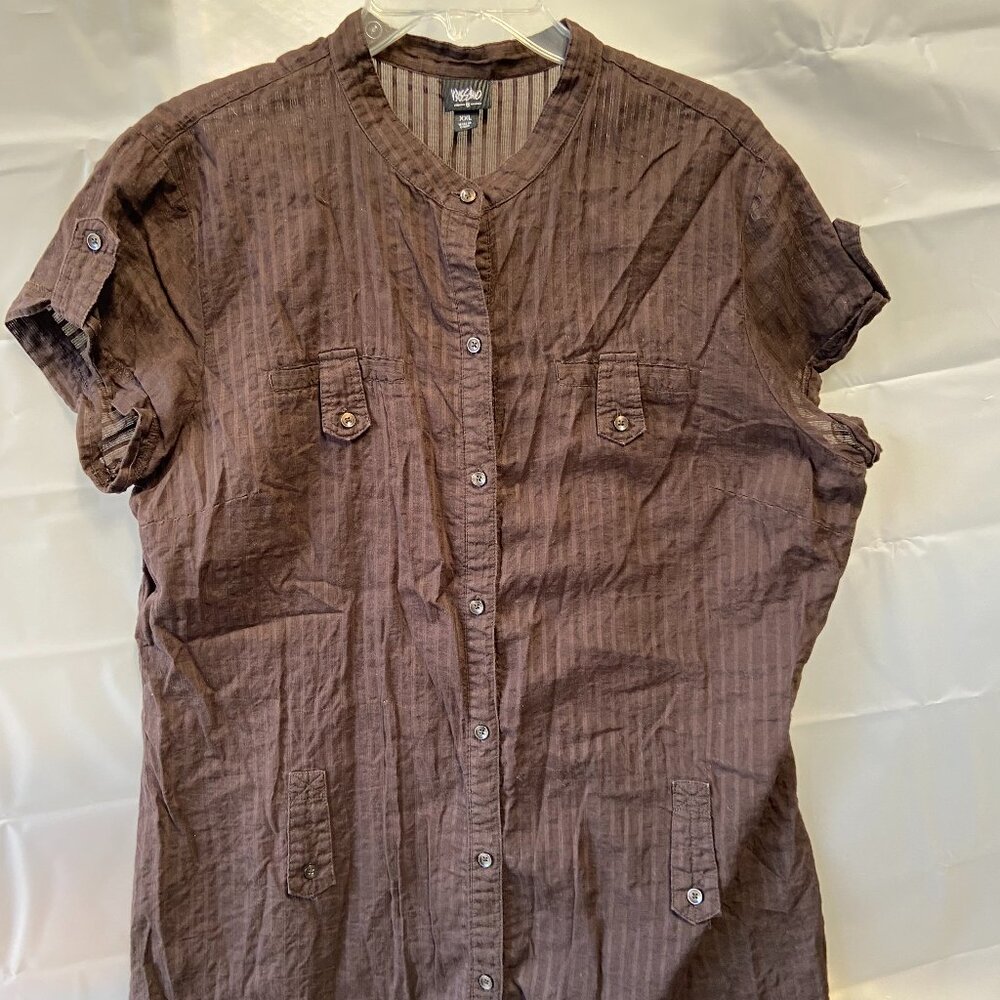 Mossino   Sheer Brown XXLarge Buon Blouse